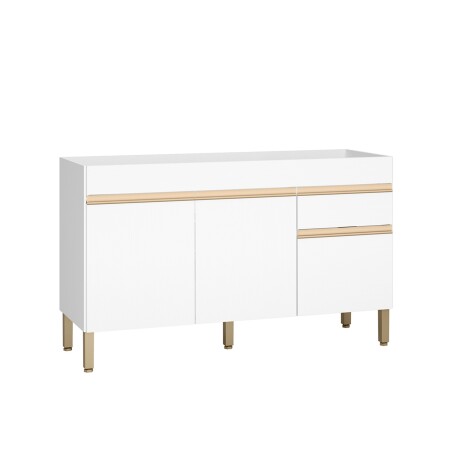 Modulo Bajo Mesada Sin Tapa Tres Puertas De 120 cms. BLANCO