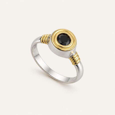 Anillo Punto de Luz Black - Plata y Oro Anillo Punto de Luz Black - Plata y Oro