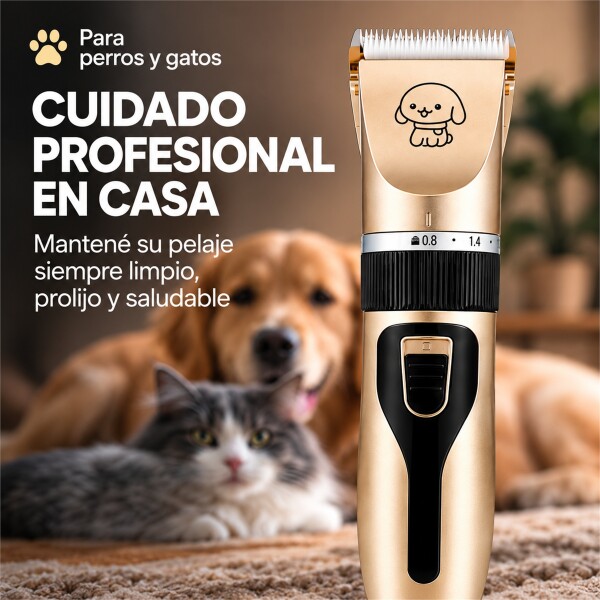 Máquina Corta Pelo Mascota USB-C Dorado
