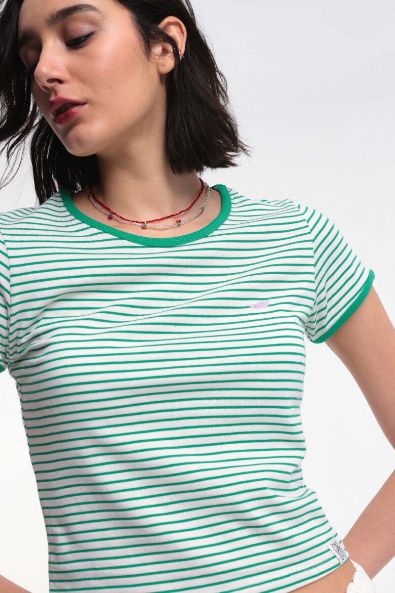 Remera Baby - Verde Rayas 