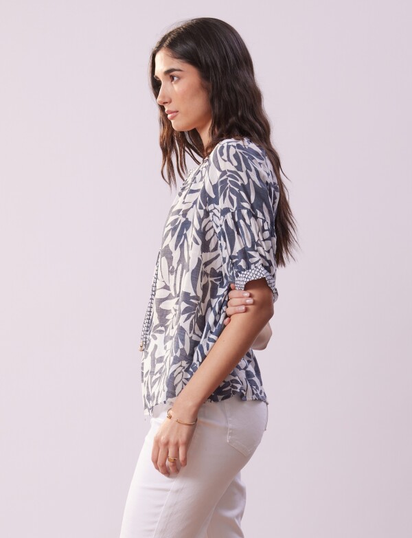 Blusa Cordel BLANCO/AZUL