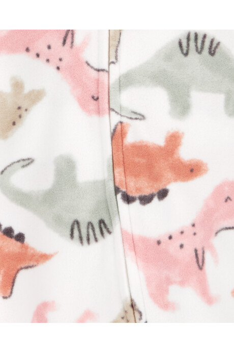 Pijama uno pieza de micropolar, con pie, diseño dinos Sin color