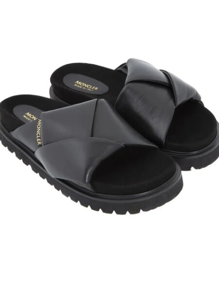 Moncler -Sandalias de cuero, Fantine Negro