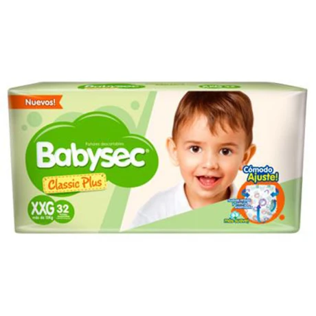 PAÑAL BABYSEC CLASSIC PLUS XXG X 32 UNI (VERDE) PAÑAL BABYSEC CLASSIC PLUS XXG X 32 UNI (VERDE)