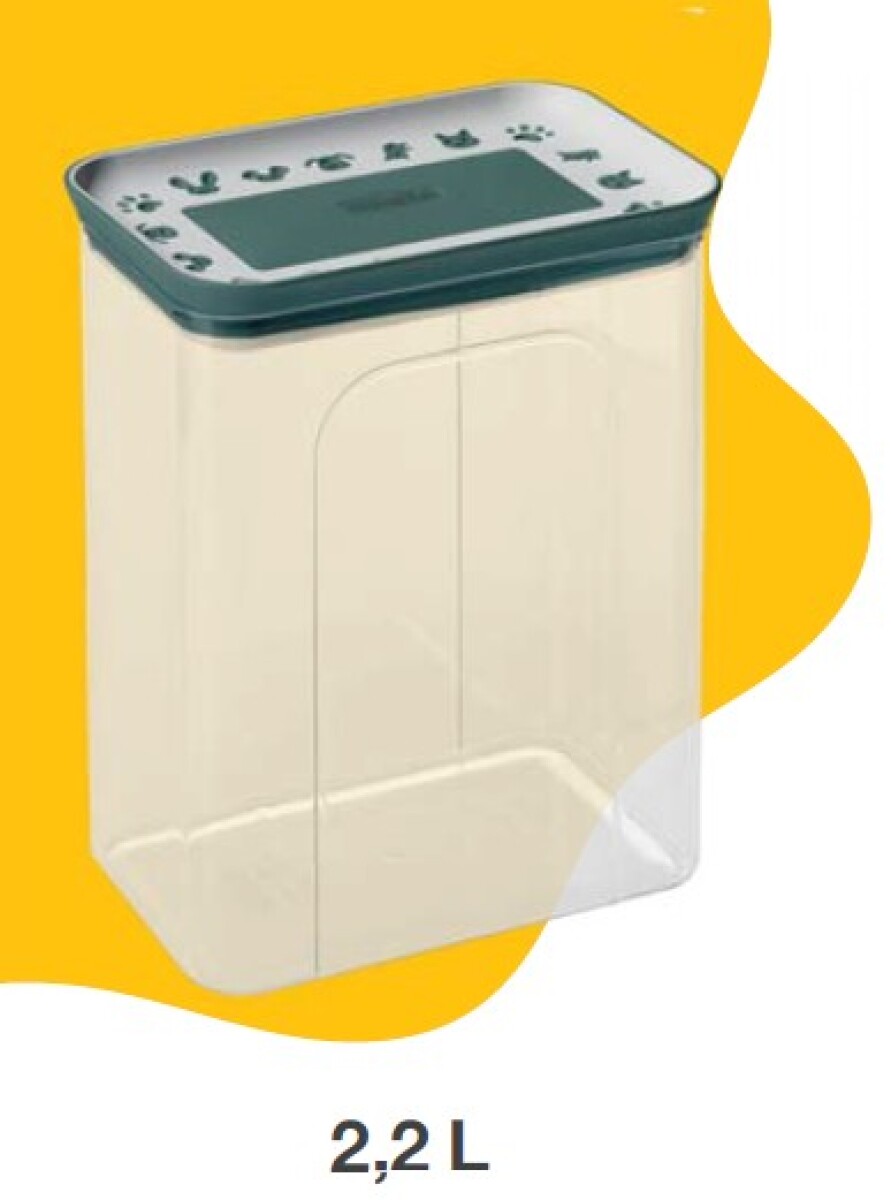 BARATTOLO RETTANGOLARE PET SNACKBOX 2,2LT BIANCO/VERDE INGLESE 