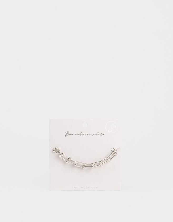 Pulseras Flexibles Bañada en Plata Pulsera Bañada En Plata - Plateado