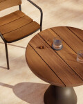 Mesa Saura de madera de acacia acabado nogal Ø70 cm