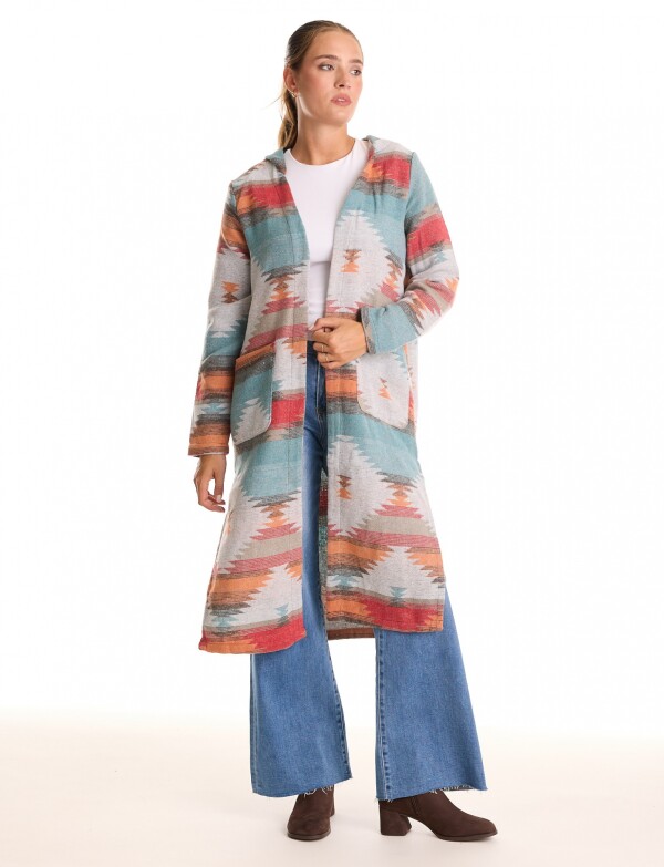 Cardigan Con Capucha MULTI/PETROLEO