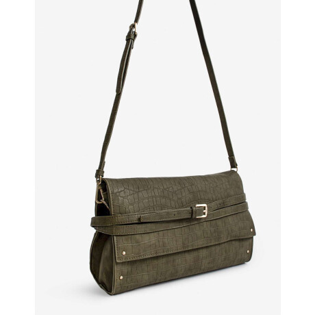 Cartera Formato Sobre Croco Verde Claro