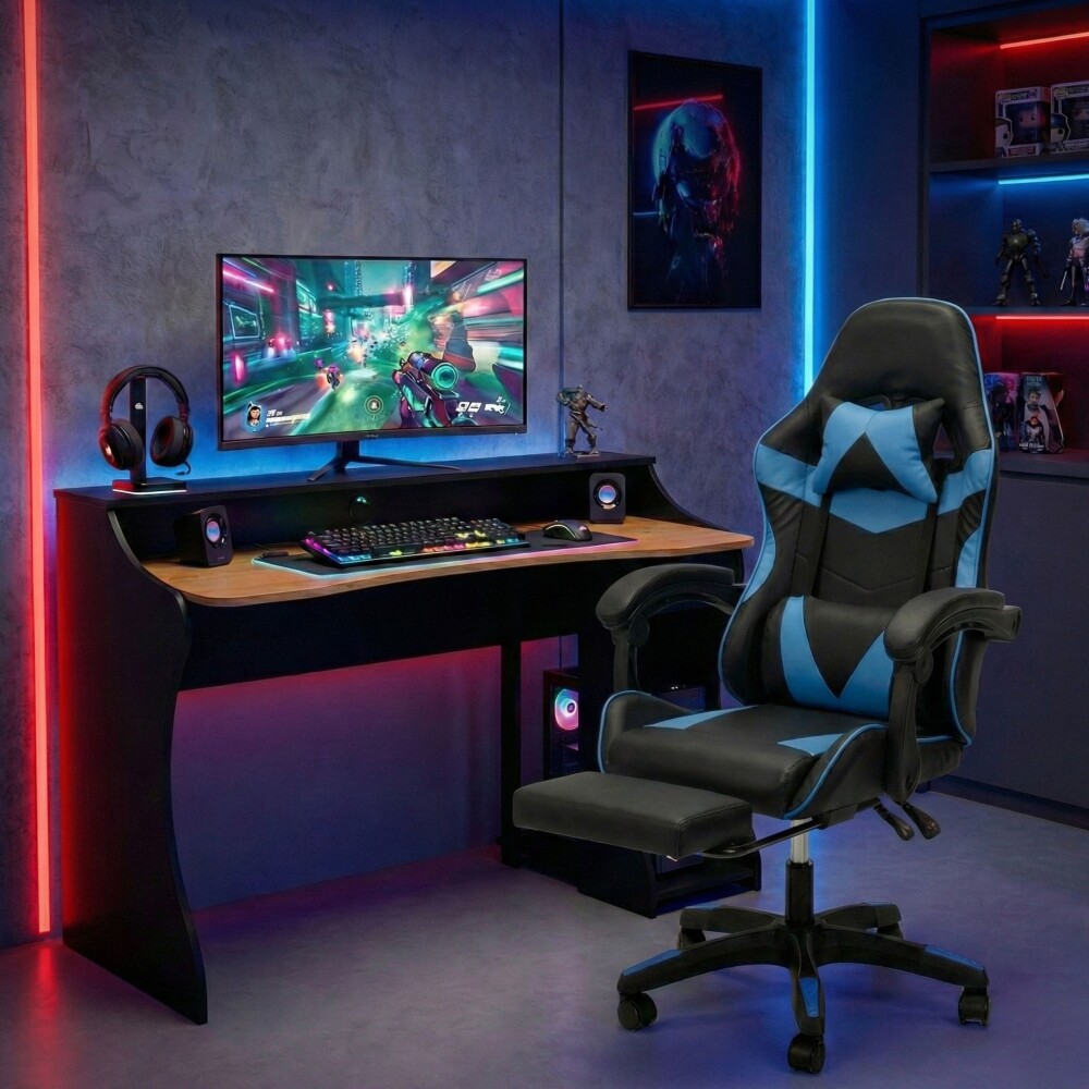 Combo Escritorio Gamer + Silla Gamer Azul