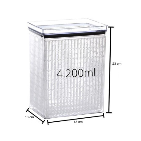 Pote Multiuso Hermético Rectangular con Canasto Lumini 4.2Lt Transparente