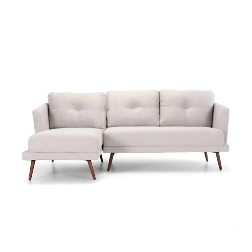 Sofá Con Chaise - Triunfo - 3 Cuerpos Beige - Derecho