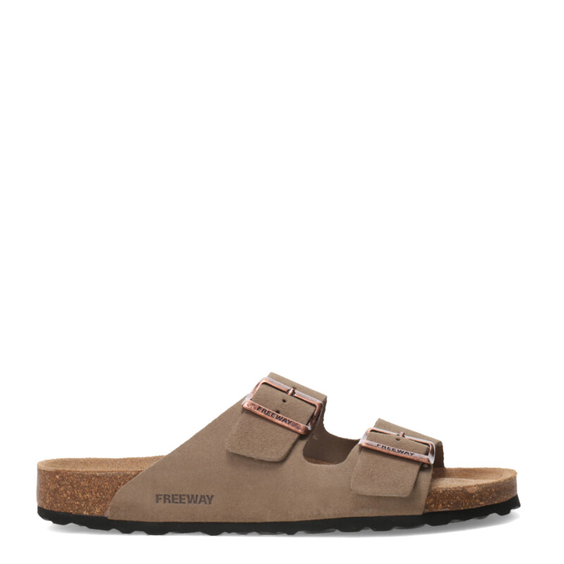 Sandalias de Mujer Freeway Cork Casual Hebillas Arena (Gamuza)