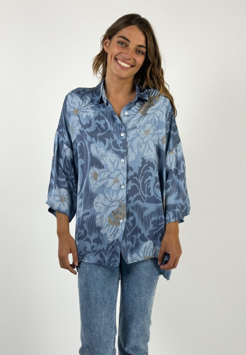 CAMISA AMARETTO - AZUL 