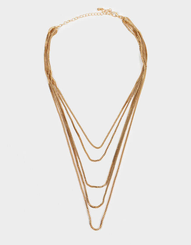 Collares Largos Multi Cadenas Collar Largo New Basics - Dorado