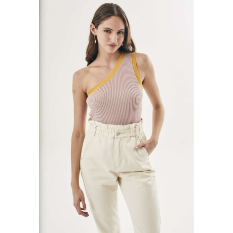 Top Color Block Tejido Lila