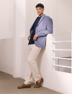 110574 SACO HARRINGTON LABEL Azul Piedra