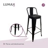 Taburete Tolix en metal con respaldo Negro