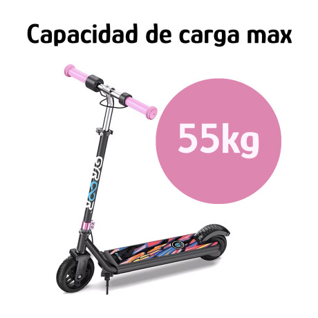 Monopatín Eléctrico Niños Gyroor H31 55kg 150W RGB 16km/h BT Rosa