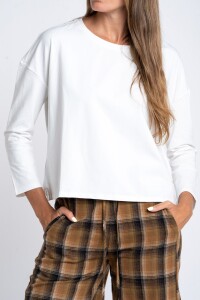 Remera Manga Larga Algodón Elastano Nacar