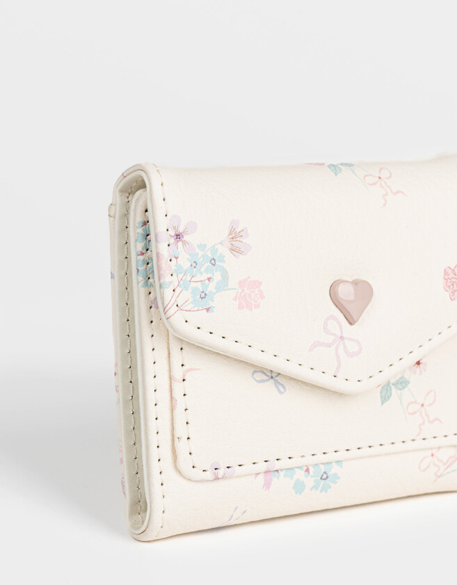Billetera Billetera Estampada Con Solapa - Estampado Flores
