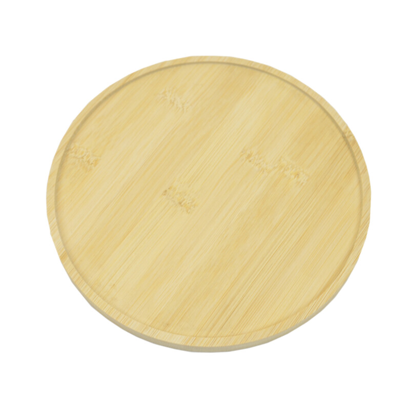 Fuente redonda 20cms hierro fundido base bamboo NEGRO