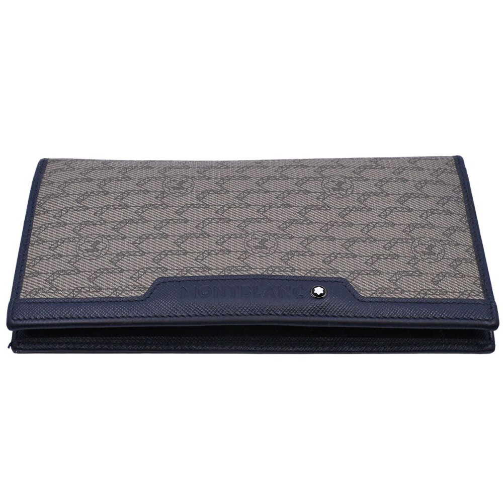 Billetera Montblanc azul con estuche y papeles. Billetera Montblanc azul con estuche y papeles.