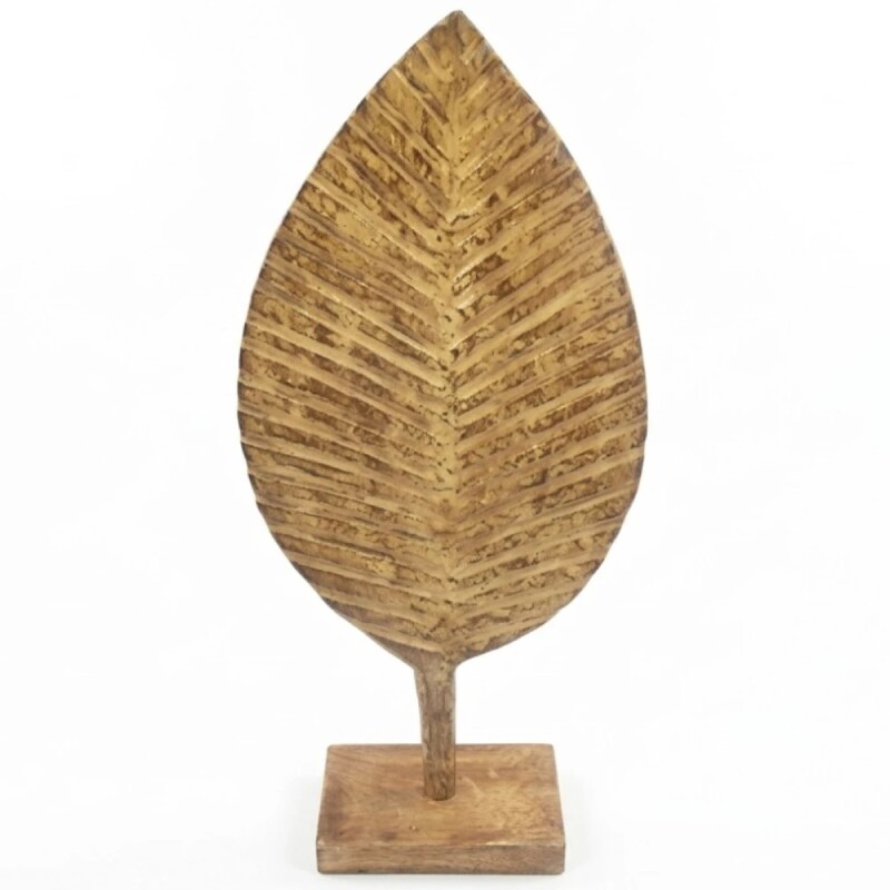 FIGURA HOJA C/BASE 65X19CM Unica