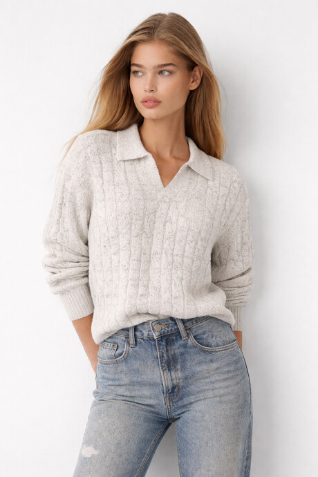 Sweater Polox Gris Melange Medio