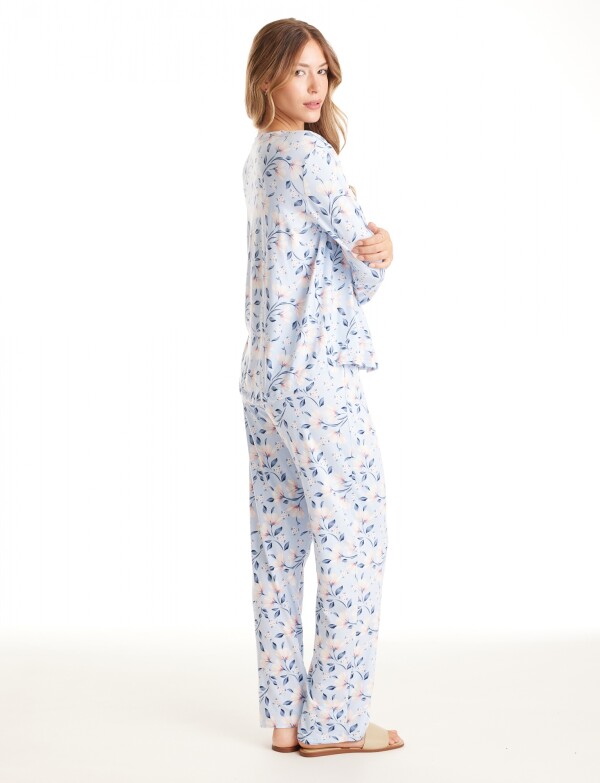 Pijama C/pantalon 55 CELESTE/MULTI