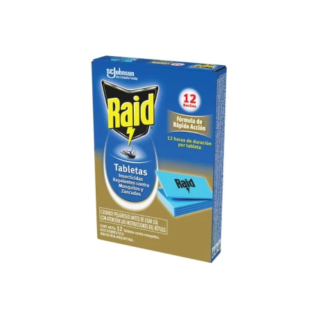 TABLETAS INSECTICIDAS RAID 12 PCS TABLETAS INSECTICIDAS RAID 12 PCS