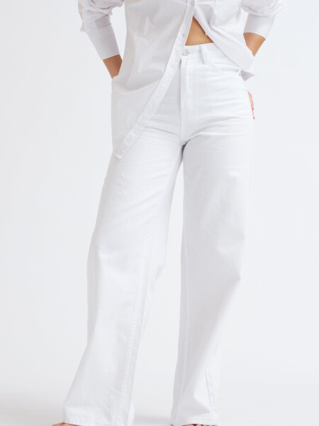 Pantalón de jean wide leg Blanco