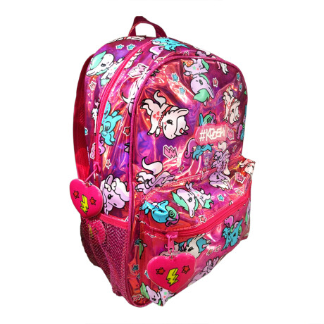 Mochila Ponies brillosa grande Fucsia