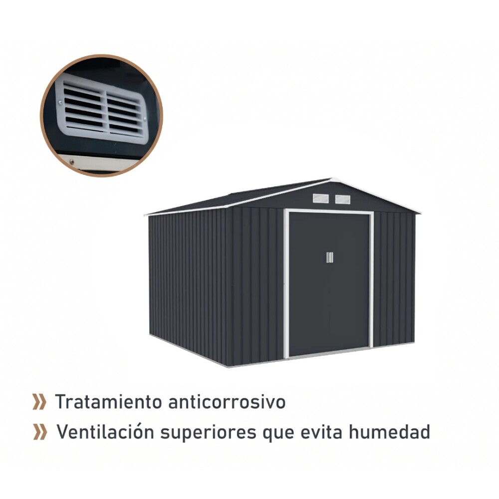 Galpón prefabricado Reforzado 2 Puertas ARCHER E Gris