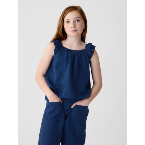 SL GAUZE TOP PANGEA BLUE