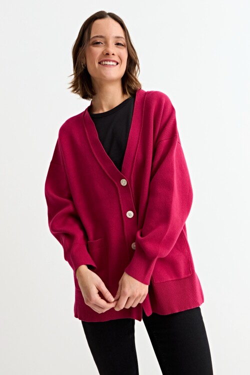 Cardigan oversized FUCSIA