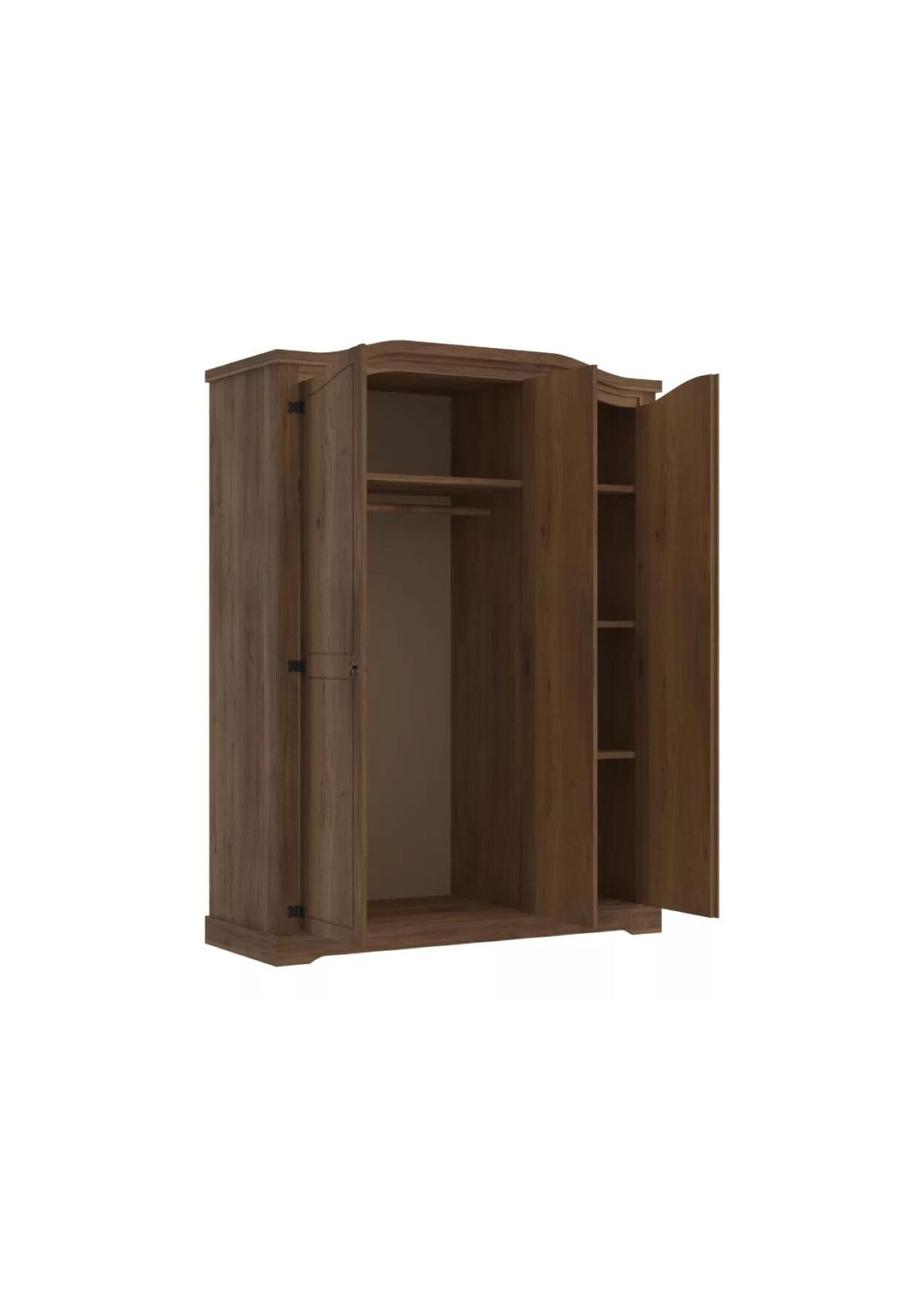 Ropero Curvo 3 Puertas - Linea Mexicana - Oscuro/Nogal — Rustico Hogar
