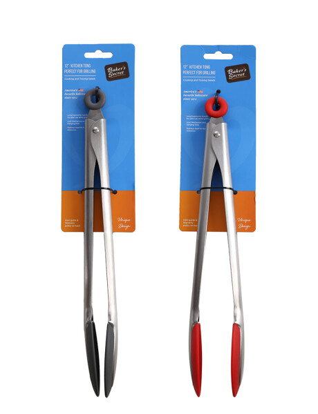 PINZA 30CM SILICONA/ACERO INOX. GRIS/ROJO PINZA 30CM SILICONA/ACERO INOX. GRIS/ROJO