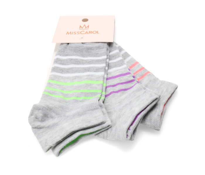 Medias de Mujer Miss Carol Media Neon pack X3 Gris Fluo