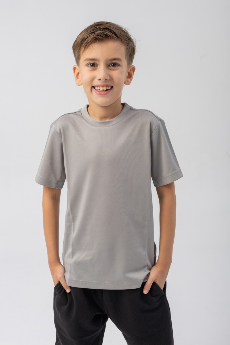 Remera Menpi Alta Calidad Running Niño Gris - S/C 