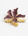 Broche Flores Broche Metal Con Esmalte En Forma De Flor. - Rojo Burdeaux