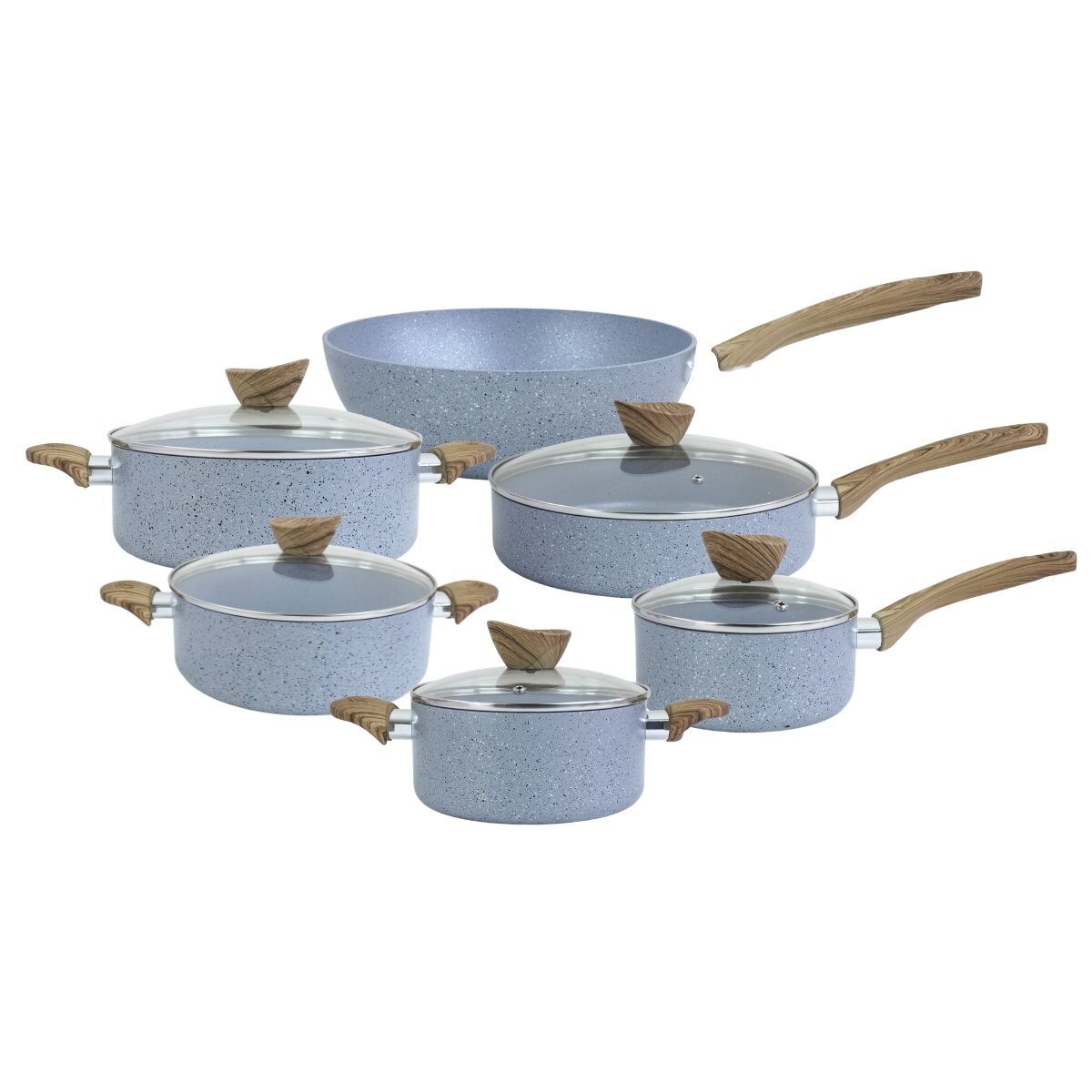 Set de ollas de aluminio gris 