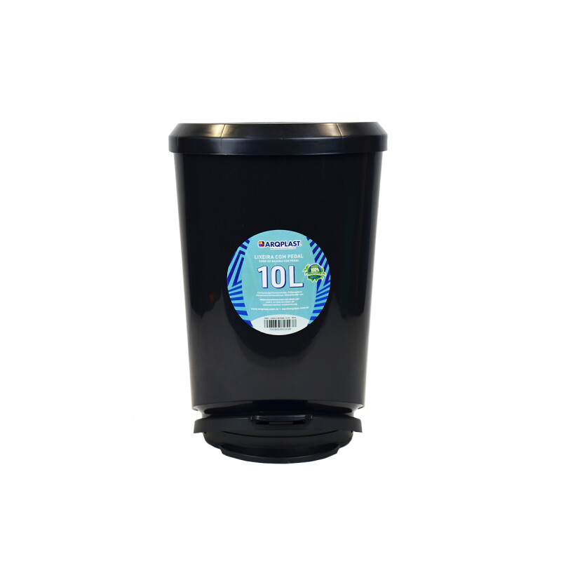 Tarro de residuos con pedal plástico 10 lts NEGRO