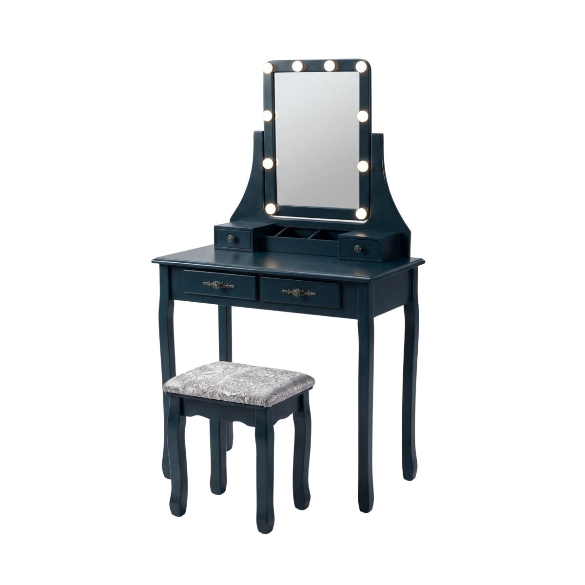 COMODA TOILETTE MADERA C/ESPEJO Y TABURETE 