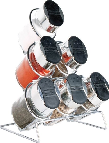 SET 6PCS ESPECIEROS C/SOPORTE 110ML 15x15x23CM SET 6PCS ESPECIEROS C/SOPORTE 110ML 15x15x23CM