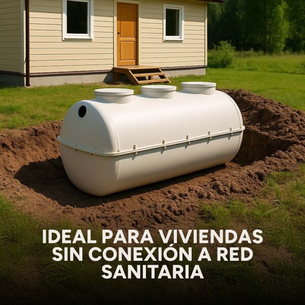 Tanque Fosa Pozo Cámara Séptica Impermeable 2500L 2.50x1 Mts Color Blanco