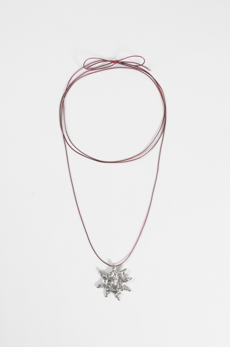 Collar cordón dije sun - plateado 