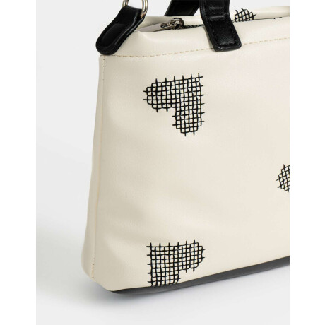 Cartera City Corazones Blanco Crudo