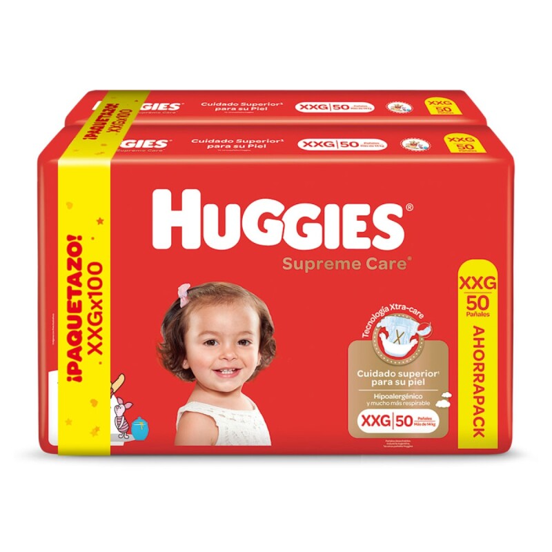 Pañales Huggies Supreme Care Talle Xxg 100 Uds. Pañales Huggies Supreme Care Talle Xxg 100 Uds.