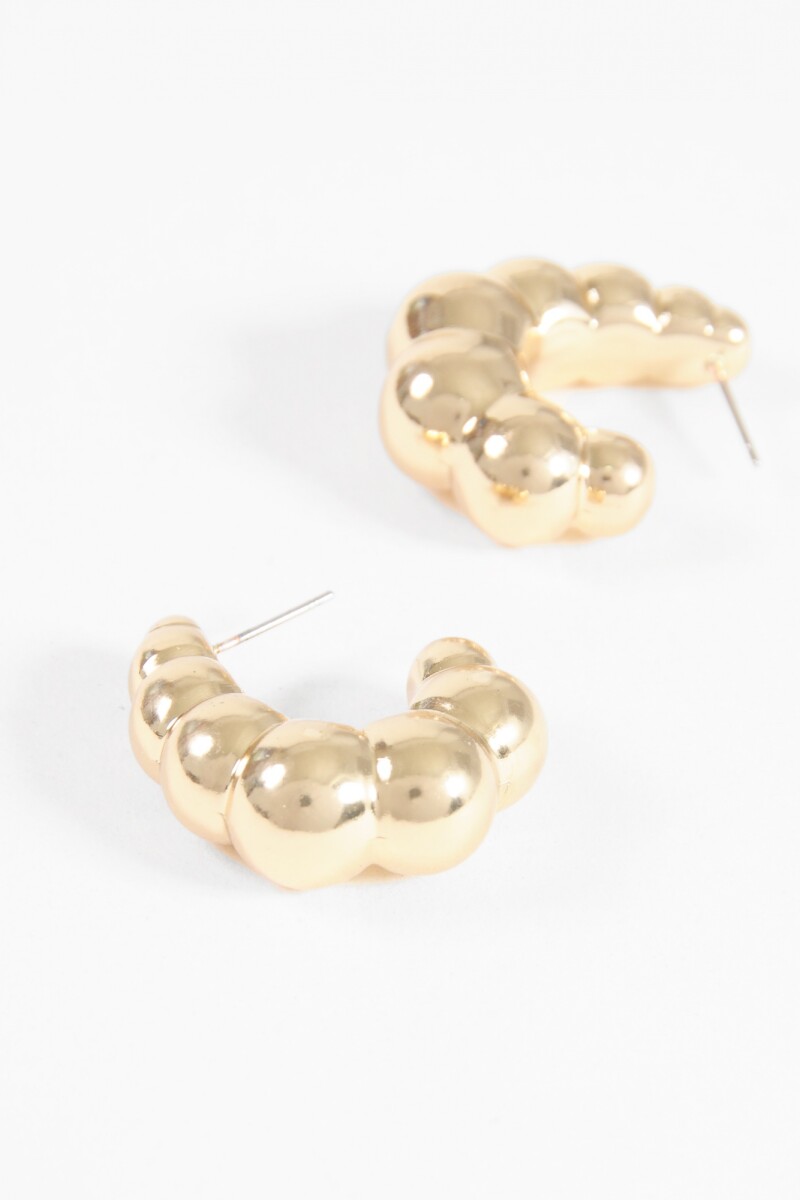 Aros borlas metálico dorado